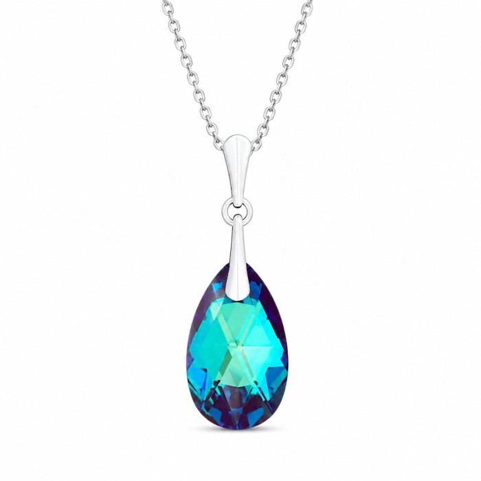 Hõbekomplekt „Barokk“ (Bermuda Blue) Swarovski® kristallidega