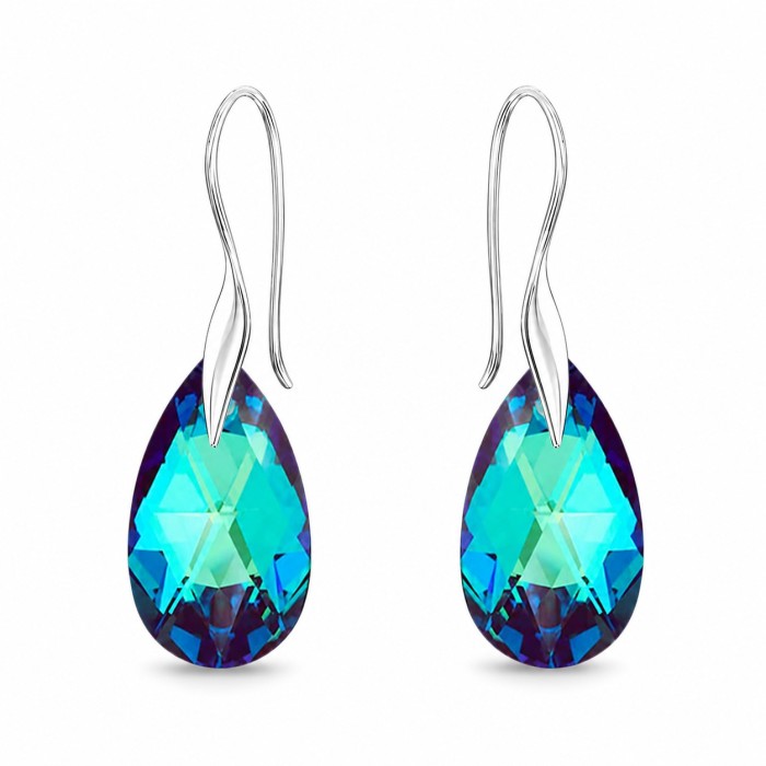 Hõbekomplekt „Barokk“ (Bermuda Blue) Swarovski® kristallidega