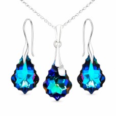 Hõbedane ehtekomplekt naistele „Baroque IV (Meridian Blue)“ Swarovski® kristallidega