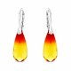 Hõbedased kõrvarõngad „Rainbow Waterfall (Fireopal)“ Swarovski® kristallidega