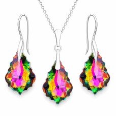 Hõbedane ehtekomplekt naistele „Baroque IV (Vitrail Medium)“ Swarovski® kristallidega