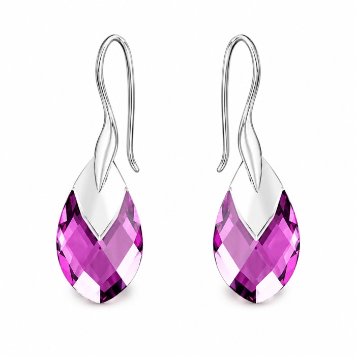 Hõbekomplekt „Barokk II” (Amethyst Light Chrome) 925 hõbedast Swarovski® kristallidega