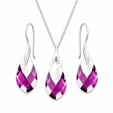 Hõbekomplekt „Barokk II” (Amethyst Light Chrome) 925 hõbedast Swarovski® kristallidega