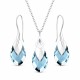 Hõbedane ehtekomplekt naistele „Baroque II (Aquamarine Light Chrome)“ Swarovski® kristallidega