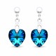 925 Sterling Silver Jewelry Set “Romantic Heart II” (Bermuda Blue) embellished with Crystals by Swarovski®