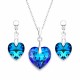 925 Sterling Silver Jewelry Set “Romantic Heart II” (Bermuda Blue) embellished with Crystals by Swarovski®