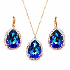 Jewelry Set “Celestial Drop III (Bermuda Blue)” created with Crystals by Swarovski®