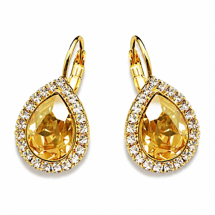 Ehtekomplekt naistele „Celestial Drop (Golden Shadow)“ Swarovski® kristallidega