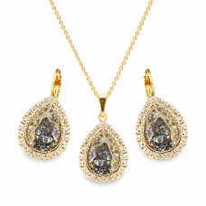 Комплект «Небесная Капля (Rose Patina)» с кристаллами Swarovski®