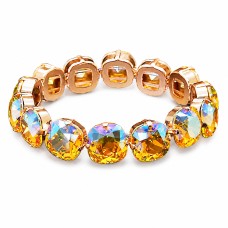 Käevõru naistele DiamondSky „Glare (Light Topaz Shimmer)“ Swarovski kristallidega