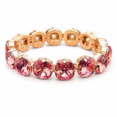 Käevõru naistele DiamondSky „Glare (Rose Peach)“ Swarovski kristallidega