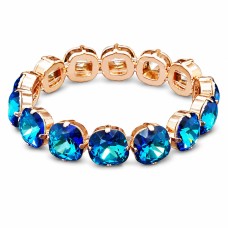 Käevõru naistele DiamondSky „Glare (Bermuda Blue)“ Swarovski kristallidega