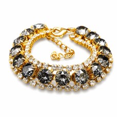 Käevõru naistele DiamondSky „Crystal Shackle (Black Patina)“ Swarovski kristallidega
