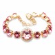 Браслет "Ослепительный Блеск III (Rose Peach)" с кристаллами Swarovski®