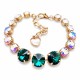 Bracelet “Vortex II” (Emerald / Aurora Borealis) created with Crystals by Swarovski®