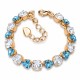 Käevõru naistele DiamondSky „Romantiline Hellus II (Crystal / Aquamarine Blue)“ Swarovski kristallidega