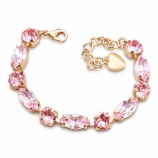 Käevõru naistele DiamondSky „Chic II (Light Rose)“ Swarovski kristallidega