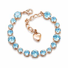 Käevõru naistele DiamondSky „Classic II (Aquamarine Blue)“ Swarovski kristallidega