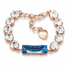 Käevõru naistele DiamondSky „Venus (Aquamarine Blue)“ Swarovski kristallidega