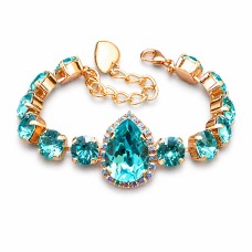 Käevõru naistele DiamondSky „Celestial Drop (Light Turquoise)“ Swarovski kristallidega