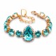 Браслет "Небесная Капля (Light Turquoise)" с кристаллами Swarovski®
