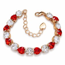 Käevõru naistele DiamondSky „Sulle II (Siam / Crystal)“ Swarovski® kristallidega