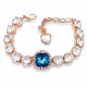 Käevõru naistele DiamondSky „Pimestav Sära III (Bermuda Blue)“ Swarovski kristallidega