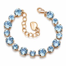 Käevõru naistele DiamondSky „Klassika IV (Aquamarine Blue)“ Swarovski kristallidega