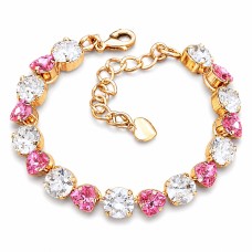 Käevõru naistele DiamondSky „Romantiline Hellus II (Crystal / Rose)“ Swarovski kristallidega
