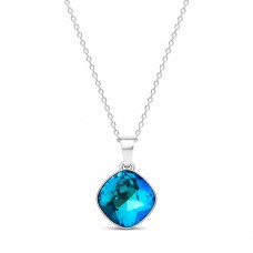 925 Sterling Silver Pendant “Glare II (Bermuda Blue)” created with Crystals by Swarovski®
