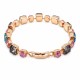 Bracelet “Dance of Lights” (Silver Night / Aquamarine / Lotus Pink DeLite) dazzling with Crystals by Swarovski®