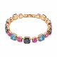 Bracelet “Dance of Lights” (Silver Night / Aquamarine / Lotus Pink DeLite) dazzling with Crystals by Swarovski®