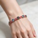 Bracelet “Dance of Lights” (Silver Night / Aquamarine / Lotus Pink DeLite) dazzling with Crystals by Swarovski®