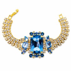Браслет «Aurora (Aquamarine / Light Sapphire Shimmer / Light Sapphire / Reinvented Cool Blue)» с кристаллами Swarovski®