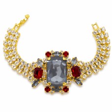 Браслет «Aurora (Dark Grey Ignite / Light Siam)» с кристаллами Swarovski®