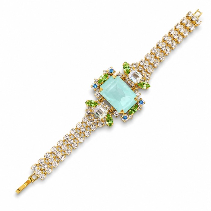 Браслет «Aurora (Soft Mint Ignite / Moonlight / Reinvented Peridot / Aurora Boreale)» с кристаллами Swarovski®