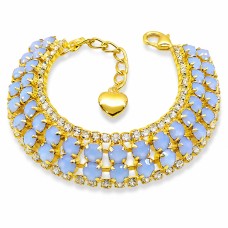 Bracelet “Celestial Whisper (Air Blue Opal)” (Light Sapphire Opal) with Preciosa® crystals