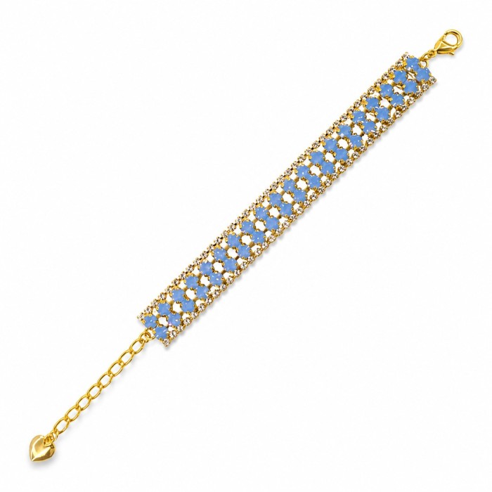 Браслет «Небесный Шёпот (Air Blue Opal)» с кристаллами Preciosa®