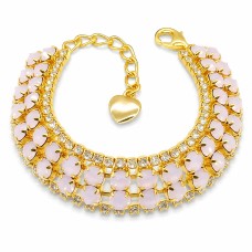 Bracelet “Celestial Whisper (Rose Water Opal)” (Rose Opal) with Preciosa® crystals