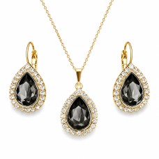 Jewelry Set “Celestial Drop (Silver Night)” created with Crystals by Swarovski®