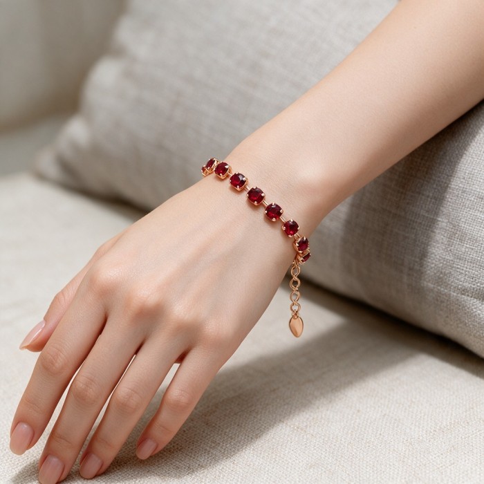 Bracelet “Classic III” (Ruby) created with Crystals by Swarovski®