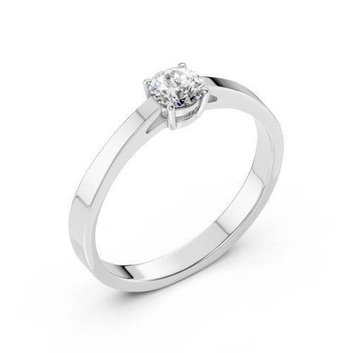 14K White Gold Diamond Ring “Solitaire XXXIV”
