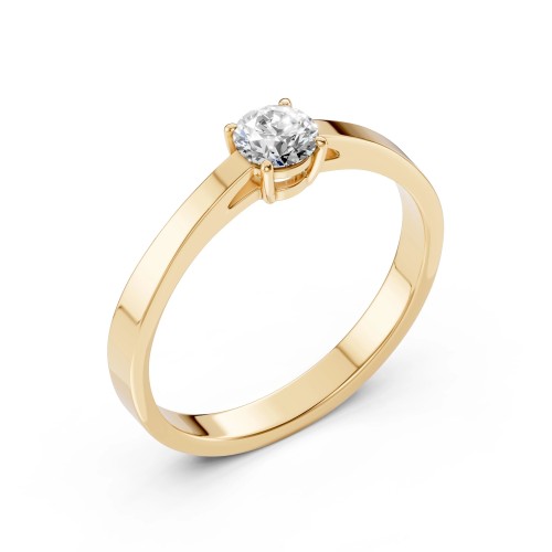 14K Yellow Gold Diamond Ring “Solitaire XXXIII”