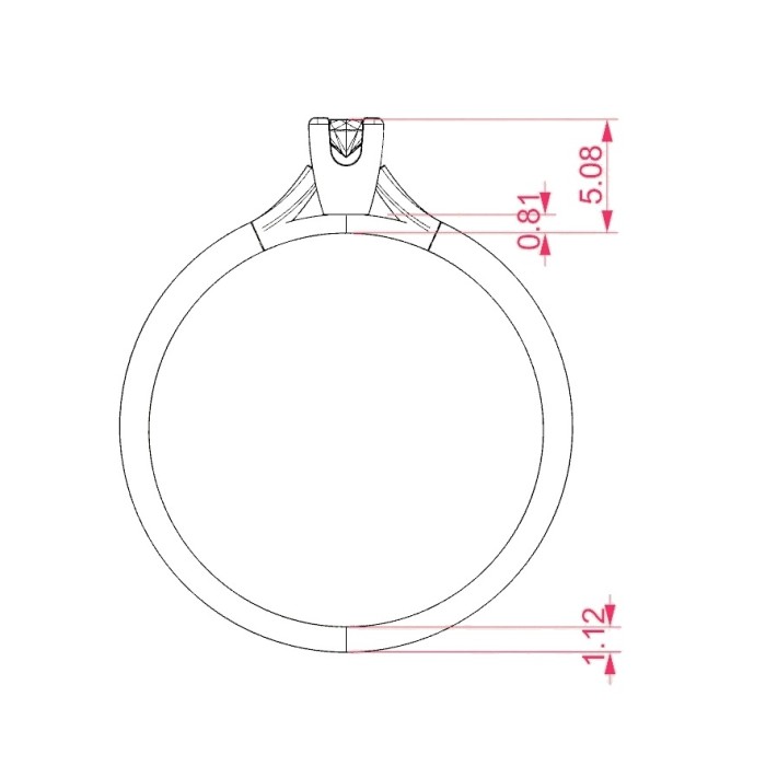 14K Red Gold Diamond Ring “Clarity IV”
