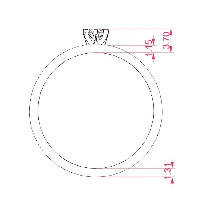 14K Red Gold Diamond Ring “Tokyo LVII”