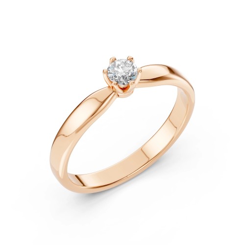 14K Red Gold Diamond Ring “Illusion”
