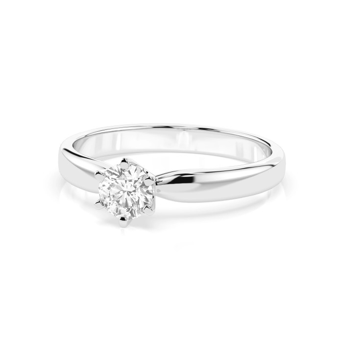 14K White Gold Diamond Ring “Solitaire XXXI”