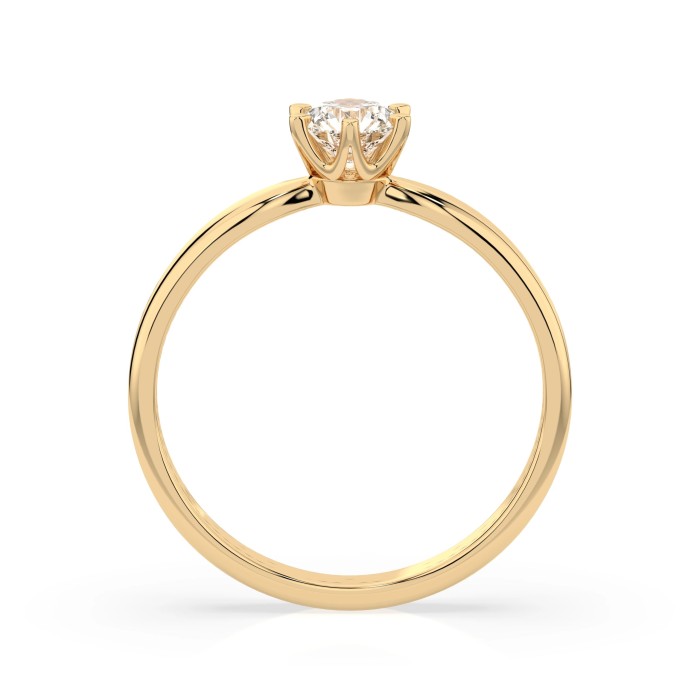 14K Yellow Gold Diamond Ring “Solitaire XXX”