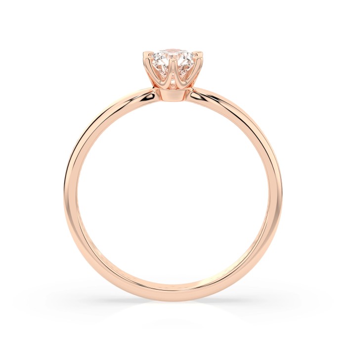 14K Red Gold Diamond Ring “Solitaire XXIX”