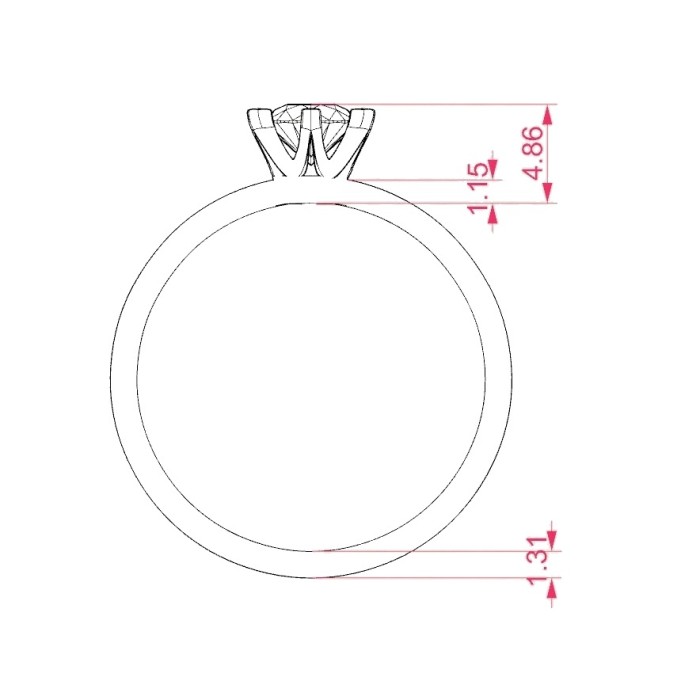 14K White Gold Diamond Ring “Solitaire XXVIII”